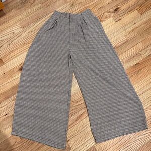 Wide Leg Houndstooth Pants - Women's